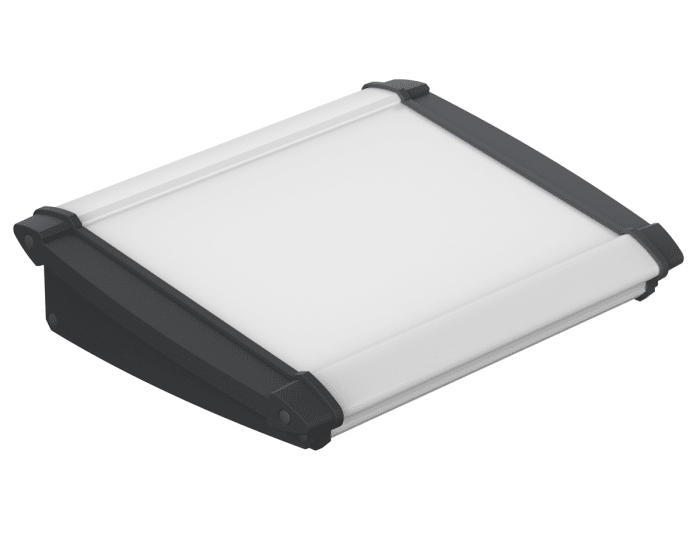 Alu-Topline Serisi Eğimli Ön Masaüstü Paneli, ABS, Alüminyum, Gri, Saydam