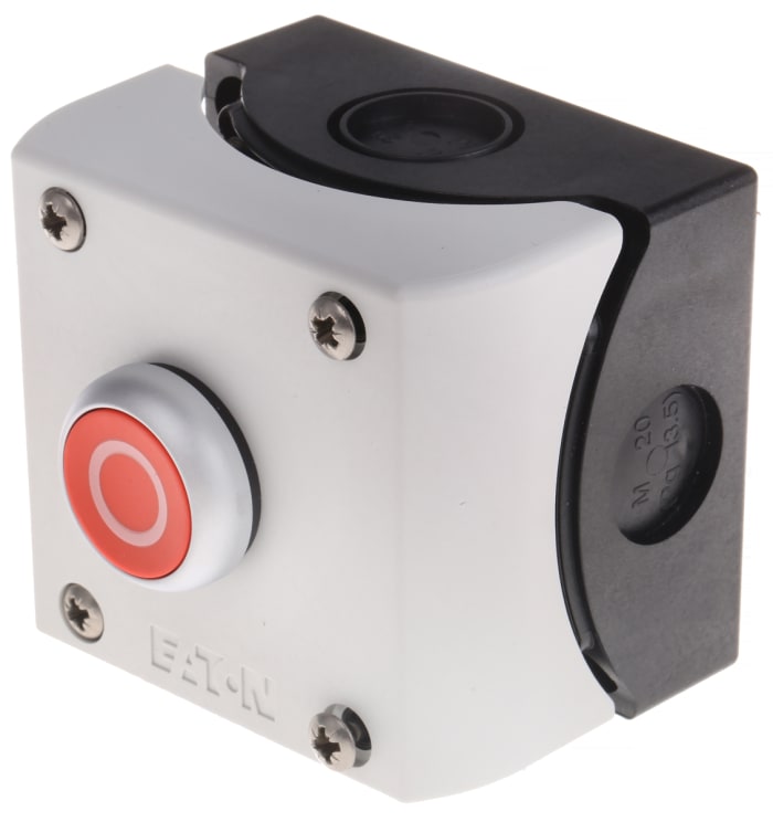 Eaton M22 Kumanda Kutusu, 22mm, Gri, Plastik, IP69K Kırmızı  O 