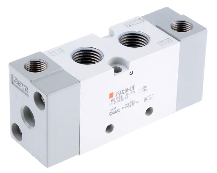 SMC Pilot/Pilot Pnömatik Kontrol Valfi, Çinko Alaşım, 5/2