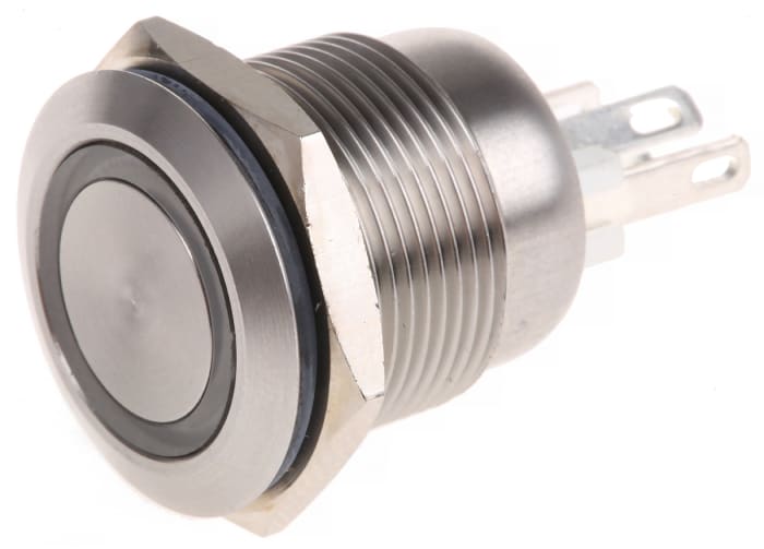 Buton / Buton Siviç / Buton Switch, 1-pole on-off switch, Anlık, Aydınlatmalı, Beyaz LEDli, IP66