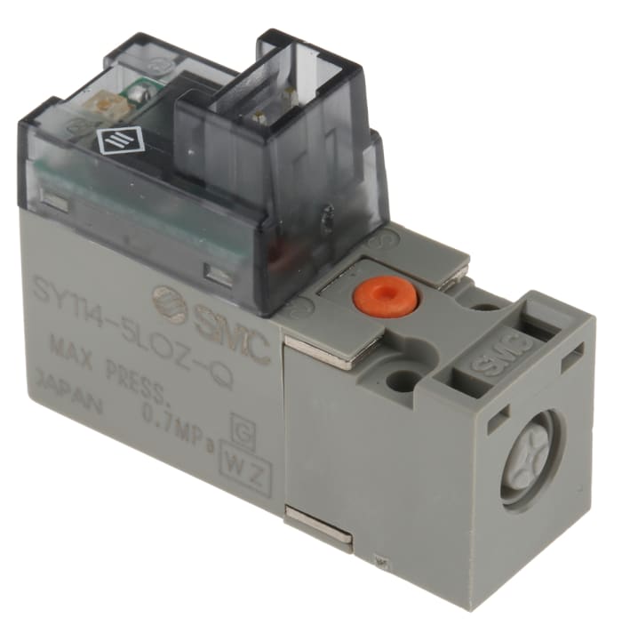 SMC 3/2 Pneumatic Solenoid Valve - Solenoid/Spring SY100 Series 24V dc