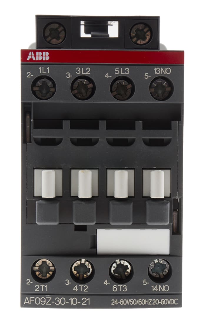 AF09 AF Aralığı Kontaktör, 3 Kutuplu, 7 A, 4 kW, Bobin Gerilimi: 60 V dc