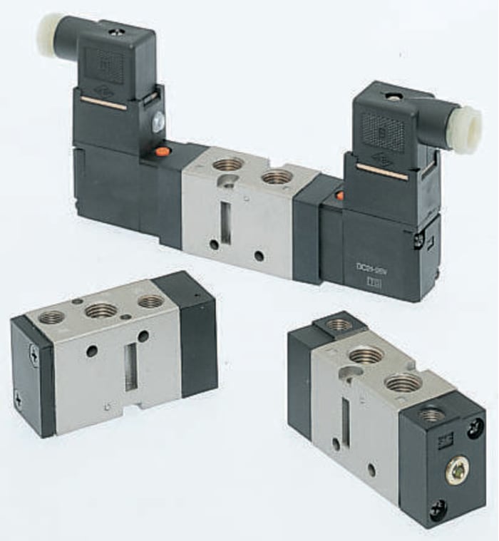 SMC Pilot/Pilot Pnömatik Kontrol Valfi, Çinko Alaşım, 5/2