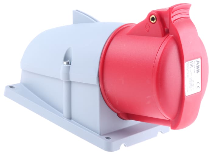 ABB, Easy & Safe IP44 Red Wall Mount 3P + N + E Right Angle Industrial Power Socket, Rated At 32A, 415 V