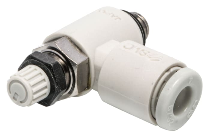 SMC AS Series Threaded Speed Controller, 4mm Tube Inlet Port x 4mm Tube Outlet Port