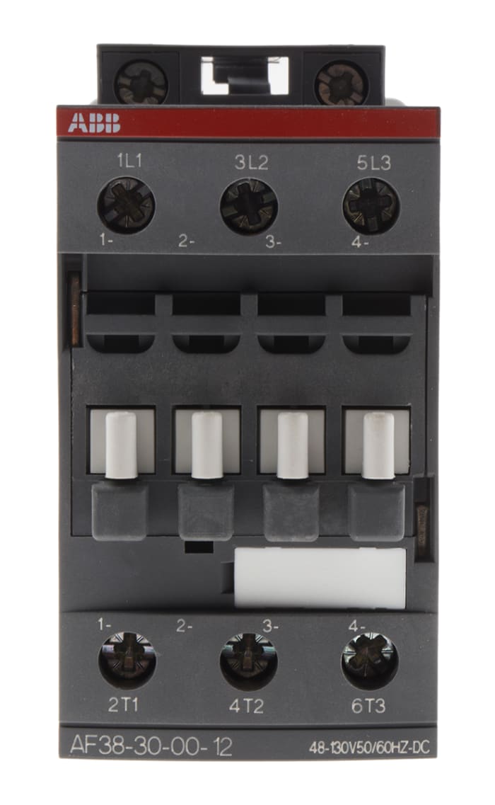 AF38 AF Aralığı Kontaktör, 3 Kutuplu, 24 A, 22 kW, Bobin Gerilimi: 50/60 Hzte 100 → 250 V