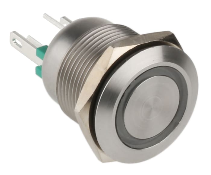 Buton / Buton Siviç / Buton Switch, 19,2mm, 1 kutuplu güç açma kapama anahtarı, Anlık, Aydınlatmalı