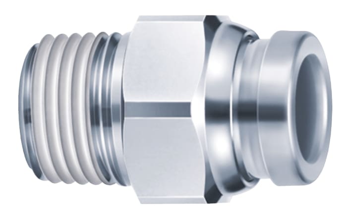 SMC, KQG2 Konnektör, Paslanmaz Çelik, R 3/8 Erkek, Maks Basınç: 1 MPa