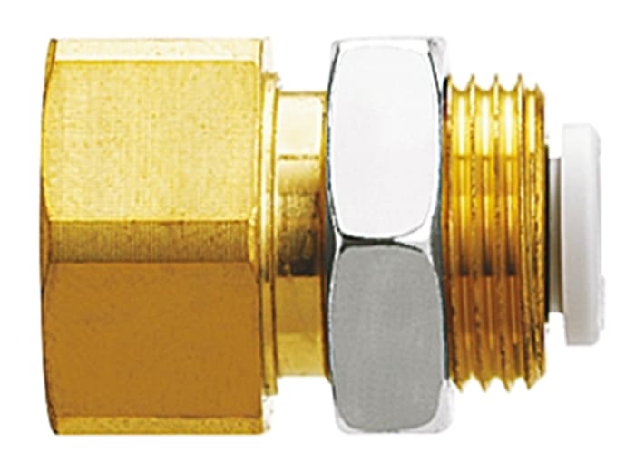 SMC KQ2 Series Bulkhead Threaded-to-Tube Adaptor, Rc 1/4 Female to Push In 4 mm, Threaded-to-Tube Connection Style