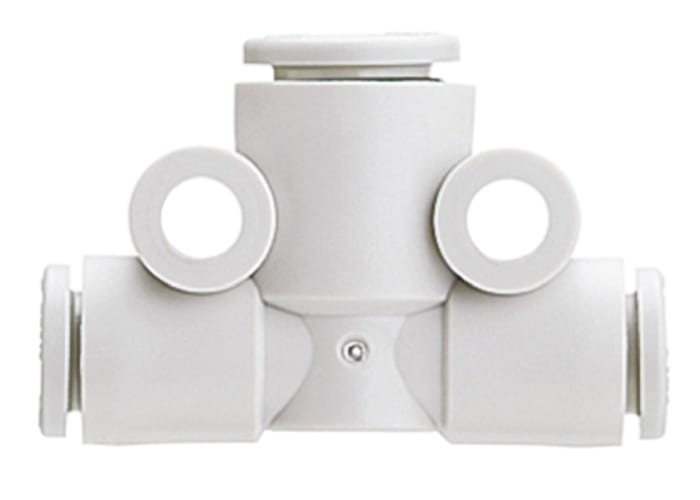 SMC KQ2 Series Tee Tube-to-Tube Adaptor Push In 16 mm, Push In 12 mm to Push In 12 mm, Tube-to-Tube Connection Style