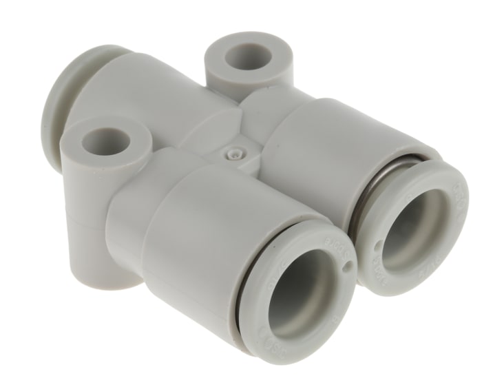 SMC KQ2 Series Y Tube-to-Tube Adaptor, Push In 8 mm to Push In 8 mm, Tube-to-Tube Connection Style