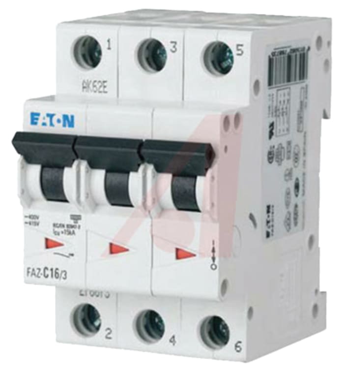Eaton xEffect MCB, 3P Poles, 13A Curve D, 240 → 415V AC, 10 kA Breaking Capacity, MCB