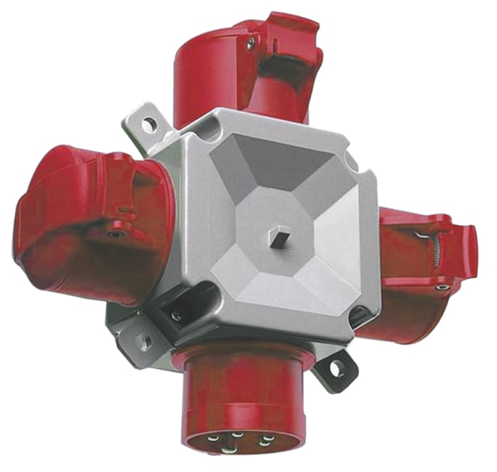 IP44 3P+E 3-Way Adaptor 16A 400V