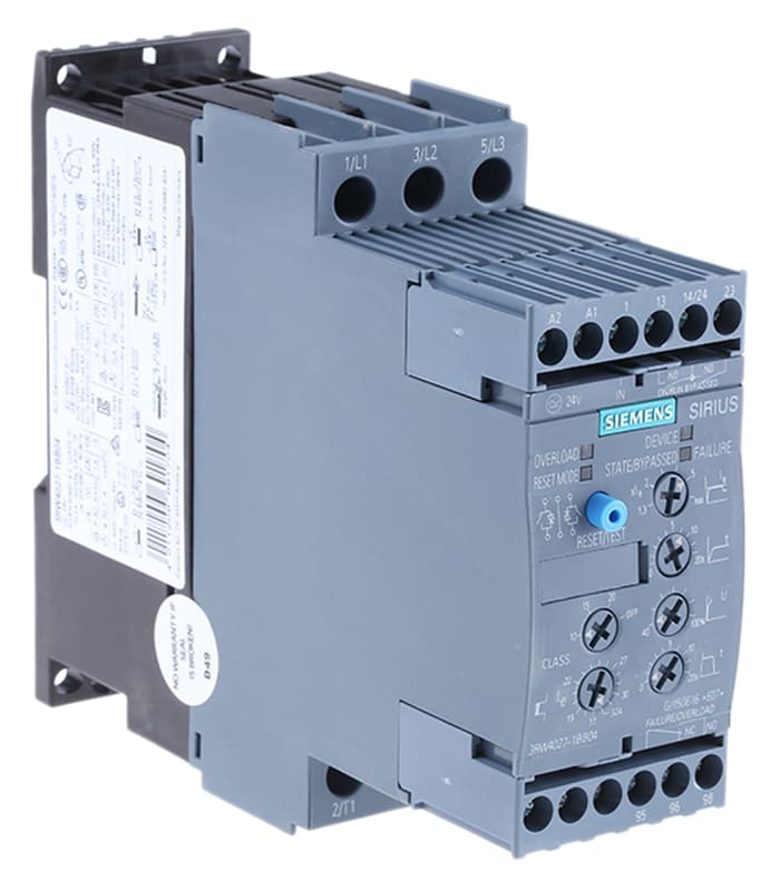 Siemens Yumuşak Yolverici, 3RW40 Serisi, 32 A, 15 kW, IP20