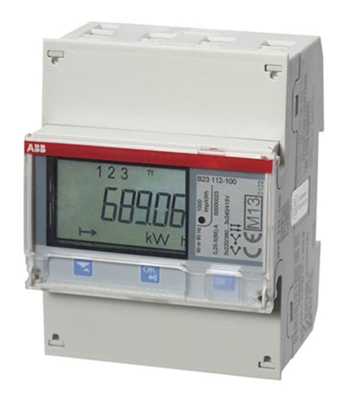 ABB 3 Phase LCD Energy Meter, Type Electromechanical