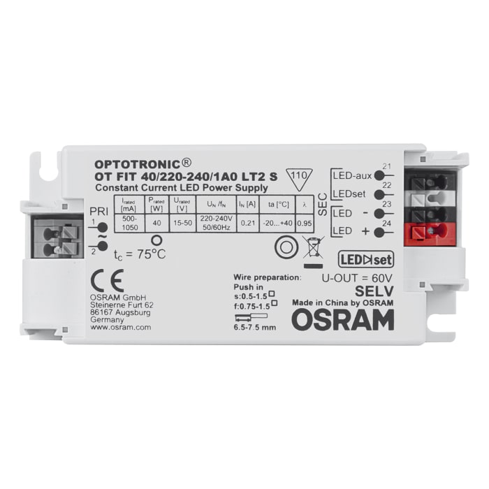 Osram LED Driver, 42V Output, 29.4W Output, 500mA Output