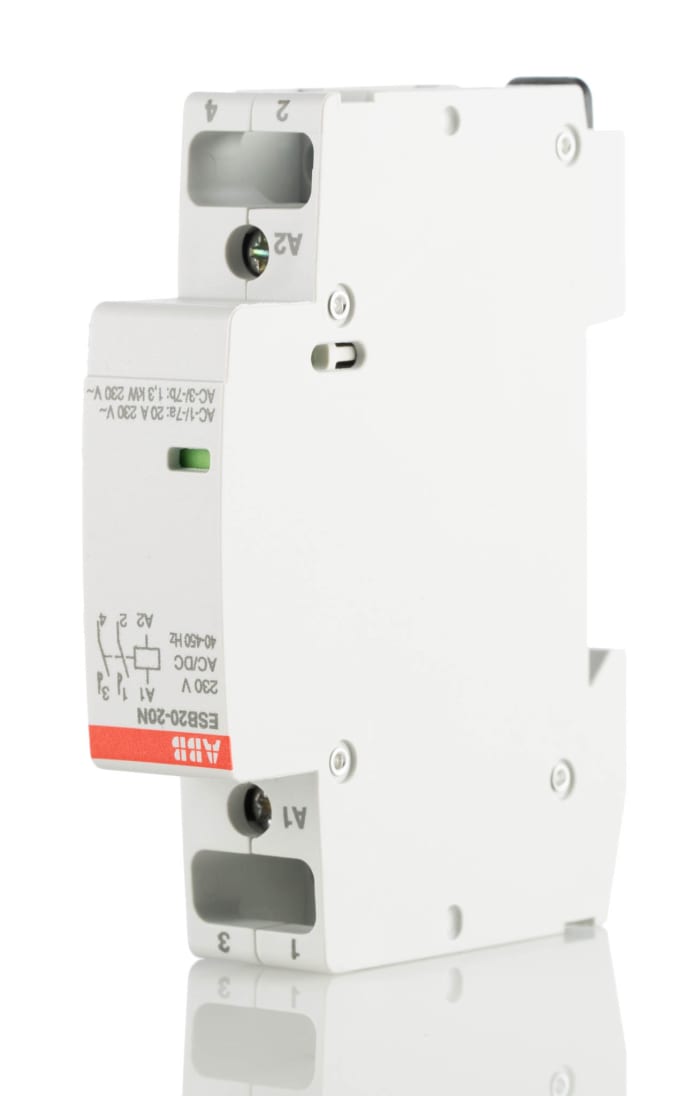 ABB ESB Series Contactor, 230 V ac Coil, 2-Pole, 20 A, 4.6 kW, 2NO