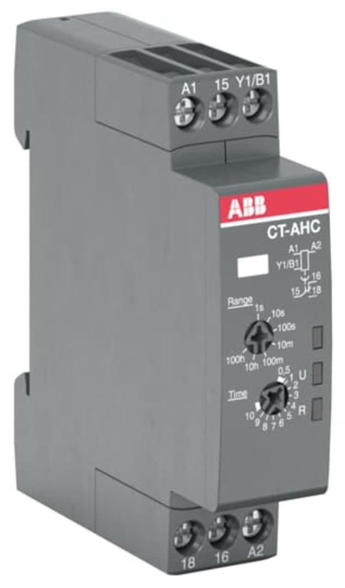ABB CT-C Series DIN Rail, Snap-On Timer Relay, 24 → 240V ac, 1-Contact, 0.05 s - 100h, 1-Function, SPDT