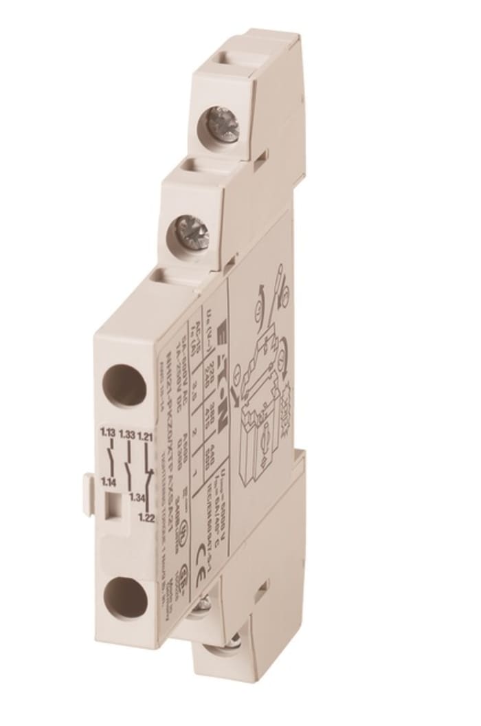 Eaton Auxiliary Contact, 3 Contact, 1NC + 2NO, Side Mount