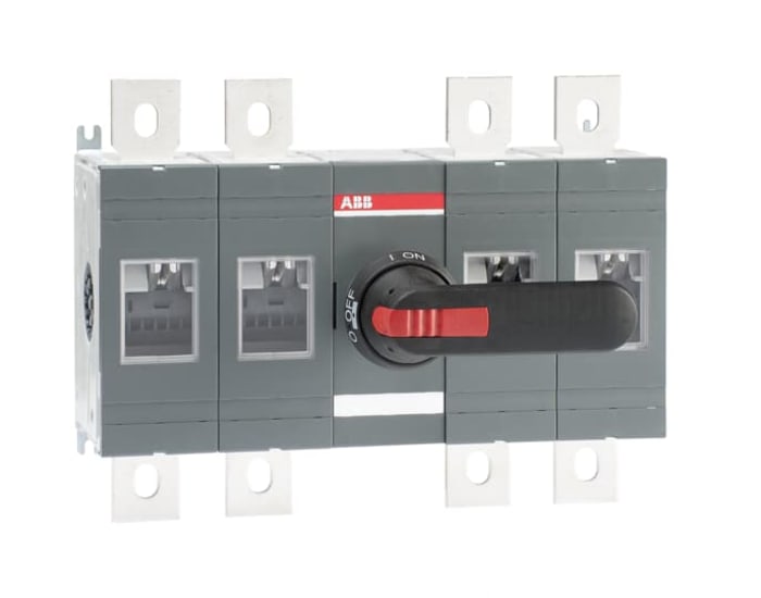 ABB 4P Pole Surface Mount Switch Disconnector - 630A Maximum Current, 355kW Power Rating, IP00