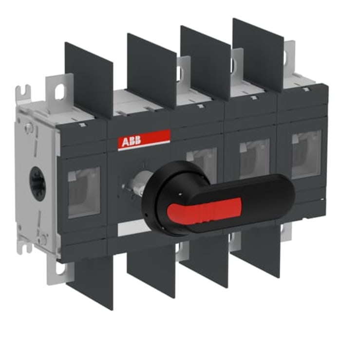 ABB 4P Pole Surface Mount Switch Disconnector - 400A Maximum Current, 220kW Power Rating, IP00
