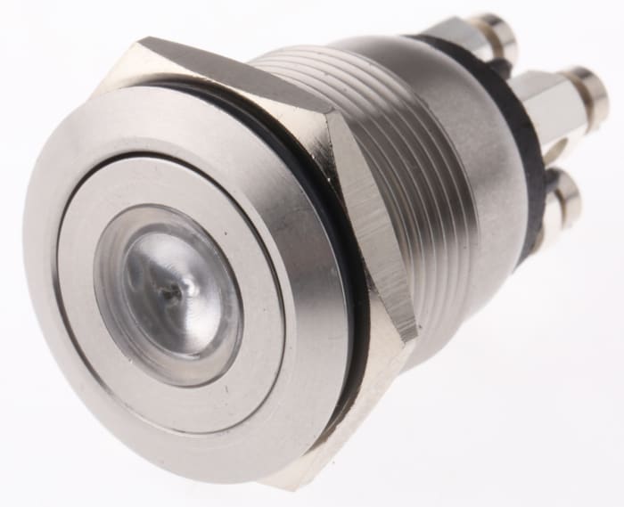 Bulgin MPI001 Series Illuminated Push Button Switch, Momentary, Panel Mount, 19.2mm Cutout, SPST, Red/Green LED, 24V