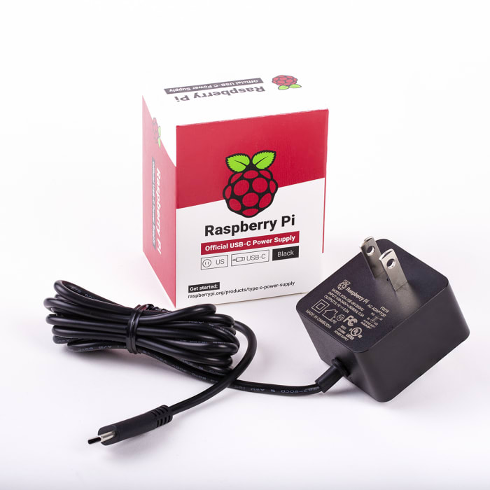 Raspberry Pi Power Supply, USB Type C with US Plug Type, 1.5m
