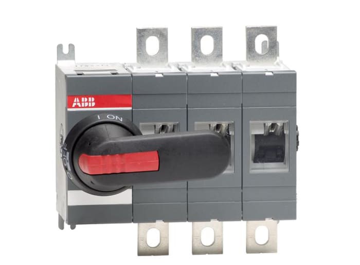 ABB 3P Pole Isolator Switch - 400A Maximum Current, 400kW Power Rating, IP00