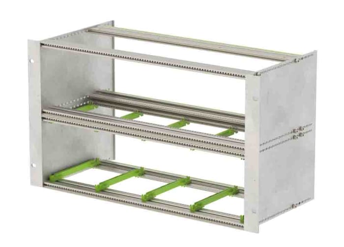 Bopla Interzoll Series 6U Aluminium Subrack, 84HP, 218mm Depth