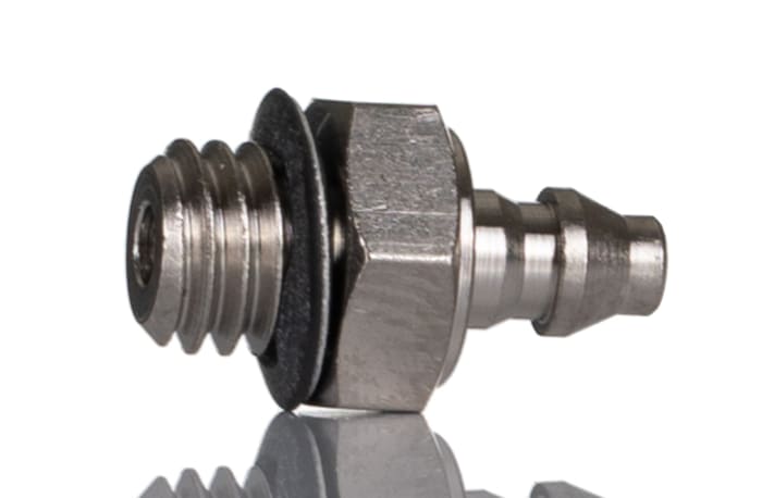 SMC, M Pnömatik Düz Dişli – Boru Rakor, Nikel Kaplamalı Pirinç, M5 x 0,8 Erkek, Maks Basınç: 1 MPa