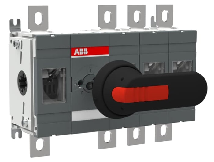 ABB 4P Pole Surface Mount Switch Disconnector - 400A Maximum Current, 230kW Power Rating, IP00