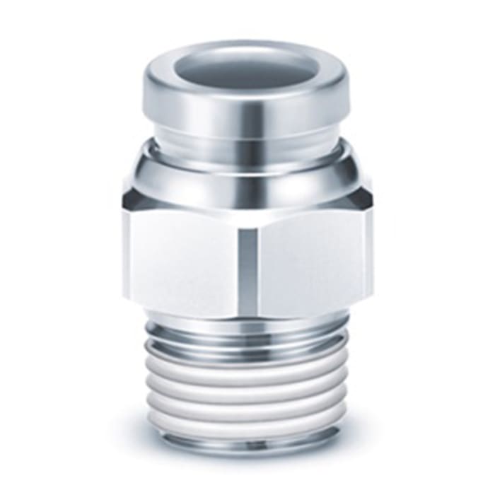 SMC KQB Series Bulkhead Threaded-to-Tube Adaptor, Push In 6 mm, Threaded-to-Tube Connection Style