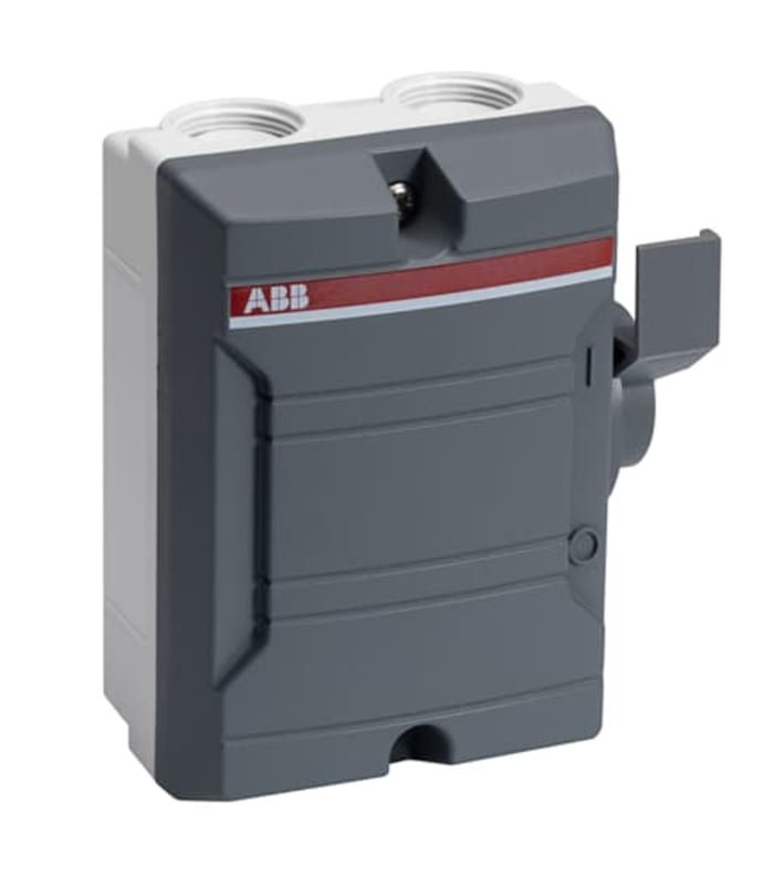 ABB 3P Pole Surface Mount Switch Disconnector - 25A Maximum Current, 7.5kW Power Rating, IP20