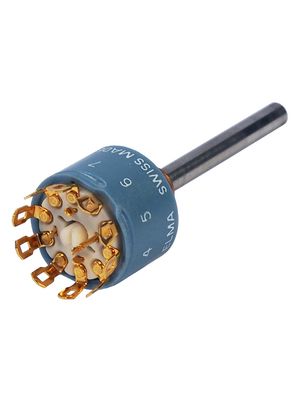 01 Series Selector Switch, Non-Shorting, 1 Poles, 11 Positions, 30°, Soldering Lugs