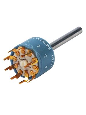 01 Series Selector Switch, Shorting, 1 Poles, 11 Positions, 30°, PCB Pins