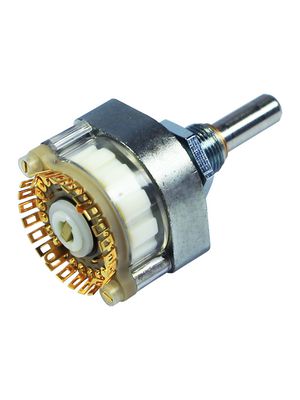 04 Series Selector Switch, 1 Wafer, Shorting, 1 Poles, 24 Positions, 15°, Soldering Lugs