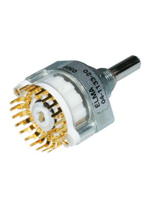 04 Series Selector Switch, 1 Wafer, Shorting, 1 Poles, 24 Positions, 15°, PCB Pins