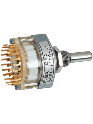Rotary Switch, 2 Poles, 24 Positions, 15°, Soldering Lugs
