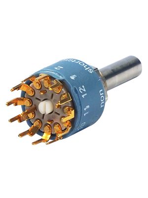 01 Series Selector Switch, Non-Shorting, 1 Poles, 12 Positions, 30°, PCB Pins