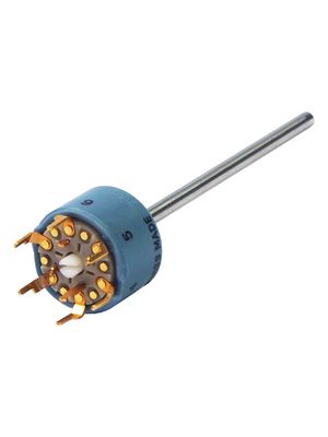 01 Series Selector Switch, Shorting, 2 Poles, 6 Positions, 30°, PCB Pins