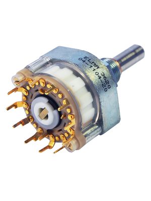 04 Series Selector Switch, 1 Wafer, Non-Shorting, 1 Poles, 12 Positions, 30°, PCB Pins