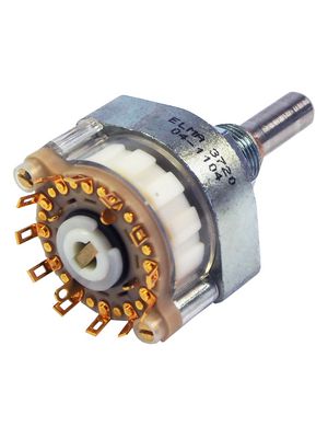 04 Series Selector Switch, 1 Wafer, Non-Shorting, 6 Poles, 2 Positions, 30°, Soldering Lugs