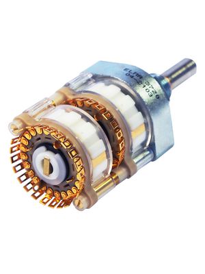 04 Series Selector Switch, 2 Wafers, Shorting, 2 Poles, 24 Positions, 15°, Soldering Lugs