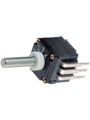 Rotary Switch, Spindle Shaft, 1 Poles, 4 Positions, 36°