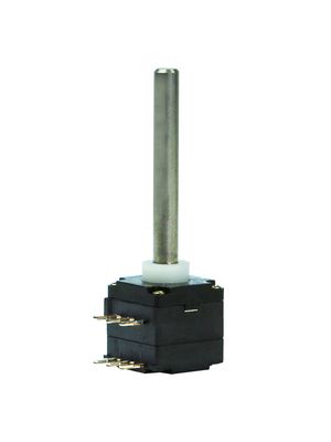07R Series Selector Switch, Horizontal, Shorting, Spindle Shaft, 1 Poles, 4 Positions, 36°