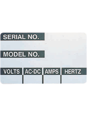 Type Plate, Silver, 60x36mm, Rectangular, Black on Silver, Aluminium, Test Sign/Equipment Identification, 8pcs