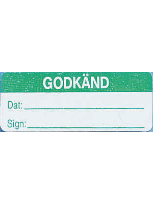 Service Label, Rectangular, Green on White, Vinyl, Service, 14pcs