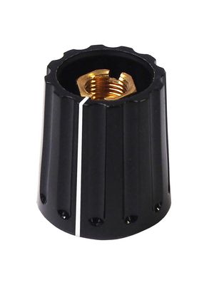 Classic Collet Knob ø14.5mm, Black, Glossy, White Indication Line
