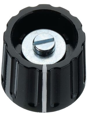 Classic Collet Knob ø21.3mm, Black, Glossy, White Indication Line