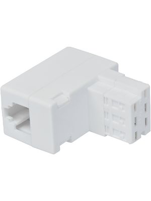 Adapter for CH Telephone (Swisscom etc.), TT89 Plug - RJ12 Socket, Angled